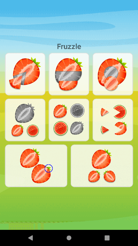 Fruzzle puzzle game for kid select category