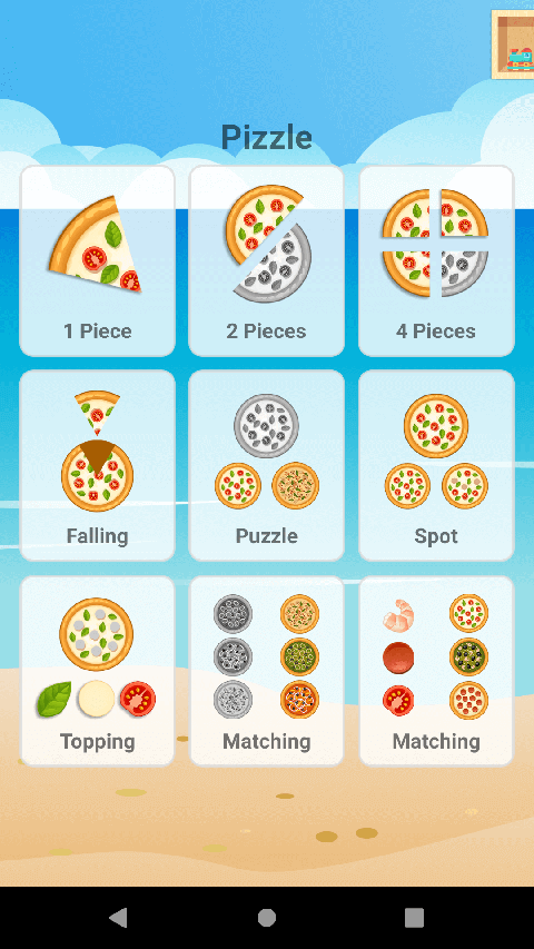 Pizzle puzzle game for kid select category